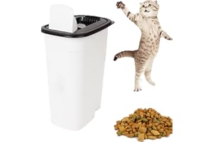 boutiquechatetchien Boîte Verseuse à Croquettes pour Chat et Chien Conteneur Hermétique Anti Odeurs 4L Distrribué par une Petite Entreprise Française (Rectangulaire Blanc)