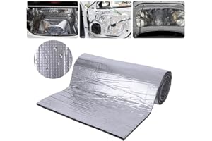 TRAFAGALA Dämmmatte auto Dämmung Stärke Selbstklebende Dämmschaummatte Motorraumdämmung Schalldämmung Schaumstoff Fahrzeug-Isolierung Isoliermatte ,200x50x1cm,1 stück silber