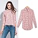 OS11 Women Autumn The New Color Striped shirt (L, RED)