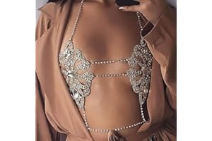 Sethain Cadena del cuerpo Sujetador de cristal Oro Cadenas de diamantes de imitación Parte superior Accesorios para el cuerpo Joyas para mujeres y niñas