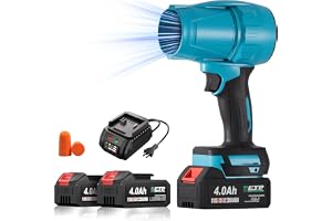 Leaf Blower Cordless with 2 Battery,2 X 4.0Ah,Portable Brushless Motor Electric Leaf Blower for Lawn Care,Dust Cleaner Handheld Blowers for Patio,Blowing Leaves