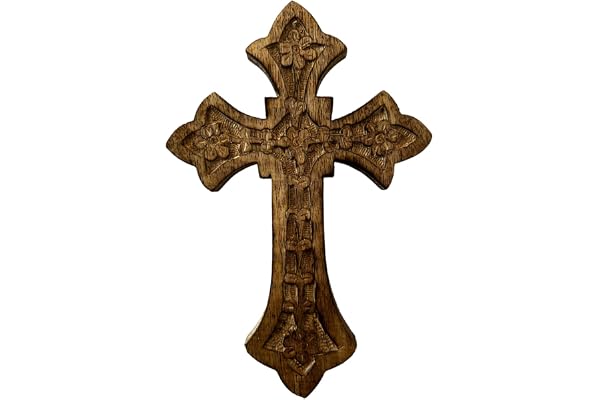 IconsGr Handgjord trä helig ortodox religiöst trä snidat väggkors Kristus kors Athos 85