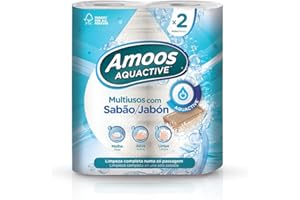 Blake & White 08NKRAQ Aquactive - Rollo de cocina | 3 capas | 2 rollos | Limpiador multiusos 2 en 1