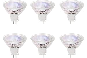 AHEVO MR16 Halogen Light Bulbs, 35W 12V, GU5.3 Bi-Pin Base MR16 Halogen Spotlight Bulbs, 2800K Warm White, ‎Dimmable, Pack of 6