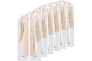 QH7 Kleidersack Anzug Lange, 6 (60 x 140) cm Transparent Anzugtasche Kleidersäcke,für Anzüge Kleider Mäntel Sakkos Hemden Abendkleider Anzugsack Aufbewahrung Kleiderhüllet