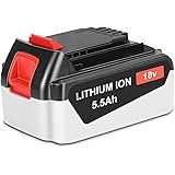 JYJZPB 5,5Ah 18V Batteria di Ricambio per Black & Decker 18V Litio Batteria BL2018 BL4018 BL1518 BL1318 LB20 LBX20 LST220