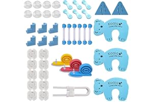 FEMKEY Set Sicurezza Bambini Casa, 45 Pezzi kit Sicurezza Bambini con Paraspigoli Muro, Chiusure Sicurezza Bambini, Copriprese per Bambini, Blocca Cassetti per Bambini, Copri Prese Elettriche Bambini