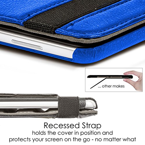 Forefront Cases® Neue Leder Drehbar Hülle Tasche Case Cover für Samsung Galaxy Tab S2 9.7 T810N – Rundum-Geräteschutz und intelligente Auto-Sleep-Wake-Funktion – inkl. Eingabestift - 7