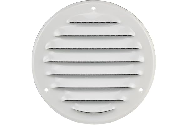 Steinberg14 Grille d'Aération Ronde 100mm - Blanche avec Maille de Protection - Grilles de Ventilation - Registre d'évacuation d'air