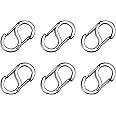 Titanium Carabiner Clips 6PCS Dual Snap Hook Small Keychain Spring Clasps for Camping Fishing Hiking Keychain Accessories