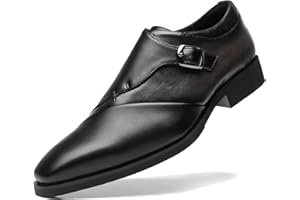 SANNAX Zapatos de Monje para Hombre Zapatos de Traje, Zapatos de Cuero para Hombre, Zapatos Casuales, Zapatos Comerciales, Zapatos de Boda Oficiales