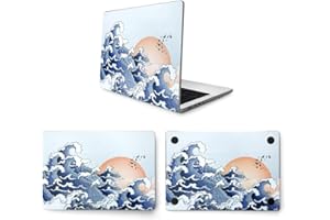 MasiBloom Funda adhesiva para laptop para MacBook Pro 2021 de 16.2 pulgadas, modelo A2485 M1 Pro/Max Chip protector de vinilo para carcasa (atardecer y olas)