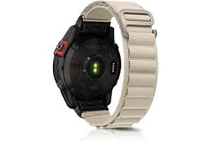 ZoRoll 26mm QuickFit Pasek do Garmin Fenix 7X/Fenix 6X GPS/Fenix 6X PRO/5X GPS/5X Plus Regulowany nylonowy pasek z hakiem G Zapasowy pasek do Garmin Descent mk1/mk2/mk2i - biały