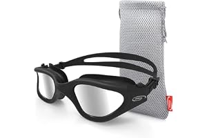 Emsina Swim Goggles, Polarized Swimming Goggles Anti-Fog for Adult | Mirrored Lenses for Crystal-Clear Vision, Leakproof Silicone Seal & Easy-Adjust Strap for Indoor & Outdoor Swimming