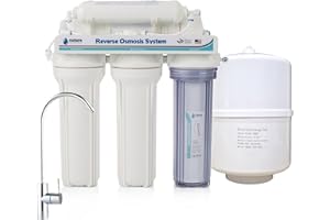Equipo de Osmosis Inversa - Kit para Osmosis de 5 Etapas - Capacidad para 6 L - Incluye Membrana de 75GPD, Deposito de Agua y Filtros - Nature Water Professionals