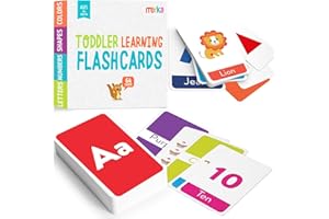 merka Toddler Flash Cards Alphabet Flash Cards for Toddlers, Set of 58 Letters, Colors, Shapes and Numbers, Learning Toy Educational Preschool Toddler Flashcards