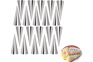 LaceDaisy 20 stampi per pasticceria in acciaio inossidabile stampi a tubo conico stampi crema pasticcere a spirale corno torta stampo pane per cannoli, croissant, foglie, gelato#1