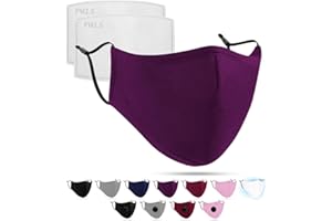 LUFTTY Behelfs Mundschutz, Mund und Nasenschutz mit Filter | Community Maske lila | Gesichtsmaske waschbar mit verstellbaren Ohrschlaufen | Innen Baumwolle, außen Polyester (Lila)