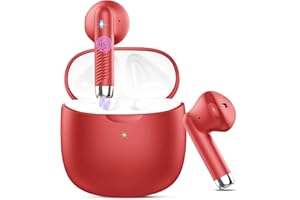 Niderson AI Language Translator Earbuds, 3-in-1 Translation Headphones Red