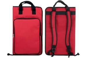 CLGTY Sac De Tambour, Instrument à Percussion Support Pour Baguettes De Tambour Résistant à L'Humidité Sac De Transport De Baguettes De Batterie Avec Poignée Bag Portable-rouge-46×29CM(18×11.5in)