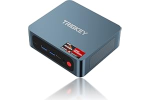 TRIGKEY Mini PC Ryzen 5 5560 (6C/12T, hasta 4,0 GHz), 16 GB DDR4 500 GB NVMe SSD, Mini Ordenador S5, Pantalla DP+HDMI+Type-C 4K, WiFi-6, BT 5.2, Office | Computadora de Escritorio Profesional