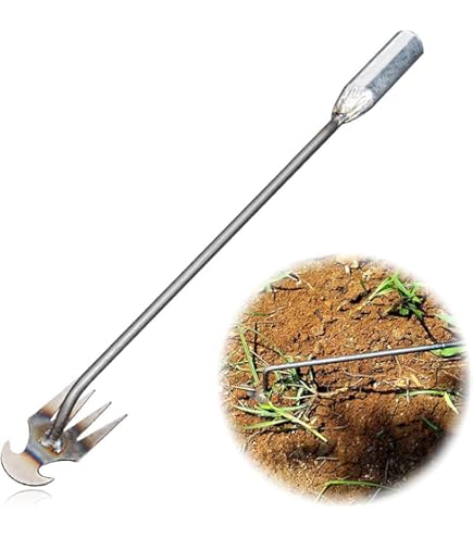 Sarchiatore Manuale A 4 Denti - Estirpatore Erbacce Con Manico In Acciaio Inox - Foto 10