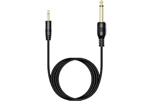 RIIEYOCA Cable TS de 1/8 "a 1/4", cable de audio mono macho de 3,5 mm chapado en oro a macho mono de 6,35 mm para amplificador, altavoz, guitarra (2 m / 6,56 pies)