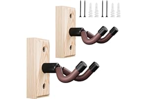 Guitar Wall Mount, Solid Wood Guitar Hanger, Guitar Wall Hanger, Guitar Accessories, Rotatable U-Shape Hardwood Guitar Holder Hook for Acoustic, Electric Guitar (2, Ashwood)