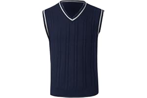 Shznruwy Pullunder Herren Ärmellose V Ausschnitt Golf Strickweste Comfort Fit Strick Weste Klassische Business Pullover Lässig Gentleman Strickpullover Frühling Sommer Jumpers Elegant Herrenwesten
