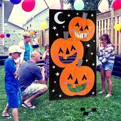 OurWarm Pumpkin Bean Bag Toss Game + 3 Bean Bags Halloween Games for Families with Kids Travel Games Halloween Party Favours reviews OurWarm Pumpkin Bean Bag Toss Game + 3 Bean Bags Halloween Games for Families with Kids Travel Games Halloween Party Favours