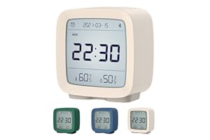 qingping Bluetooth Alarm Clock, Works with Mi Home, Smart Digital App Controlled Clock with Date, Time, Temperature, Humidity, Snooze, 16 Alarms and 8 Ringtones