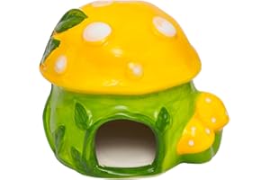 Guador Hamster Haus,Keramik Hamster Versteck,Pilze Zwerghamster Zubehör Haus,Hamster Höhle,Nagerhaus,Meerschweinchen Haus,Kleintierversteck,Hamsterversteck,Haus für Rennmäuse,Degus,Goldhamster
