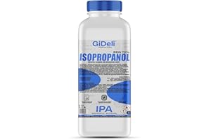GiDeli Isopropanol 70 % 1 litre d'alcool isopropylique à haut pourcentage IPA pour le nettoyage des composants électroniques, des lentilles et des écrans