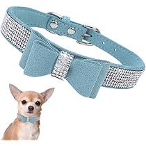 Blue Boy Hundehalsband Mit Glitzernder Schleifen-Fliege – Verstellbar Für Welpen & Kleine Hunde, Nylon Mit Metall-D-Ring