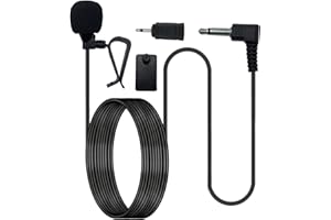 SPTSSWET Microphone de Voiture 3.5mm avec Adaptateur 2.5mm Compatible avec JVC pour Kenwood pour Alpine pour Pioneer pour Jensen pour Boss Micro Externe Stéréo GPS DVD Câble 3M