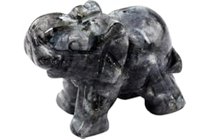 ‎NUPUYAI Nupuyai Elefant Figur Edelstein Kristall Glückselefant Heilstein Glücksbringer Elefantenfigur Reiki Fengshui Deko