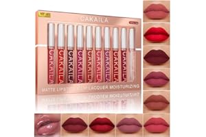 WESMAT Set di rossetto 10 pezzi, rossetto opaco, set di rossetto impermeabile, rossetto antiaderente tazza, set regalo trucco labbra (02#)