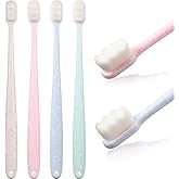 4 Stück Extra Weiche Zahnbürsten 20000 Borsten Zahnbürste Mikro Nano Handzahnbürste für Zerbrechliches Zahnfleisch Erwachsene
