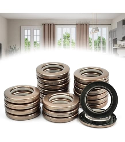 Anelli Per Tende In Plastica - 32 Pezzi, Ø40mm, Argento, A Basso Rumore - Foto 5