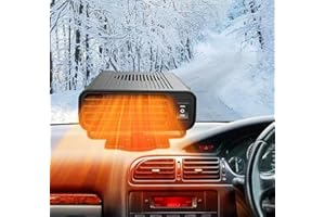 CEWROM Auto Heizung 12V, 120W Tragbare Auto-Heizung Anti-Beschlag, 2-in-1 Heizung/Kühlung Mini-Auto-Heizung, Autoheizung Defroster Demister, 360° Drehbar Schnelleheizung, Plug-In-Zigarettenanzünder