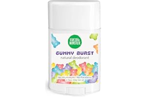 Fresh Monster Natural Deodorant For Kids And Teens | Aluminum Free, Paraben Free, Hypoallergenic | Gummy Burst Scent (1.76Oz)
