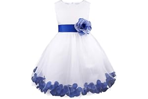 YiZYiF Vestido de Princesa Flores para Niñas Vestido Boda de Dama de Honor Fiesta Vestido Bautizo Tutú sin Manga con Lazo Vestido Elegante Ceremonia 2-14 Años