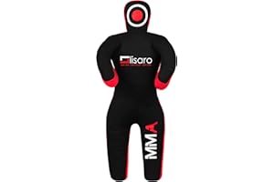 Lisaro Muñeco de lucha contra el suelo, anillos de Kadura (160) cm, sin relleno, color negro