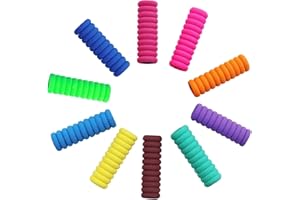 BOZILY 100 Pcs Writing Aid Grip Pen Grips Pencil Holder Grip Handwriting Grip Soft Rubber Foam Corrector Writing Tool for Kids Students Toddlers Preschoolers(10 colors)
