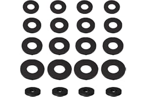 HBINGL 120 Pcs Rubber Washers, Shower Hose Rubber Washers Flat Rubber Washers Assortment Kit, Rubber Grommets Bolts for Screws Household Plumbing Appliances Faucets Glass Shower Door(12/16/20/23/30mm)