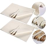 kkkkk 2PCS Hochwertiges Dickes Bäcker-Baumwoll -Leinen 75 x 45 cm- aus 100% unbehandeltem Naturleinen zum Backen von Gärung, 