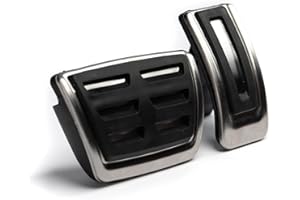 ‎SHOP4EV Shop4EV Pedalkappen Pedale Gaspedal Bremspedal Aluminuiumoptik Abdeckung Fußstütz Kompatibel für VW Volkswagen ID.3 ID.4 ID.5 Cupra Born Skoda Enyaq Audi Q4 Alu