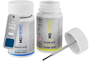 ‎MGPRIME Autolack Lackstift Set für Renault RNA Bleu Extreme Nacre Metallic/Rivierablau Perl Metallic Basislack Klarlack je 50ml