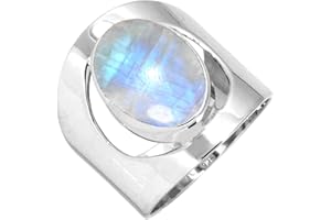 JEWELOPORIUM 925 Sterling Silber Handgemacht Ring for Frau 10x14 Oval Edelstein Costume Silber Schmuck for Gift (99110_R)