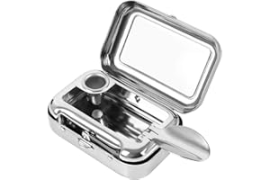 ACONDE Mini Mobilna Popielniczka ze Stali Nierdzewnej - Do Użytku na Zewnątrz, w Biurze i Domu - z Pokrywką, Kieszonkowa